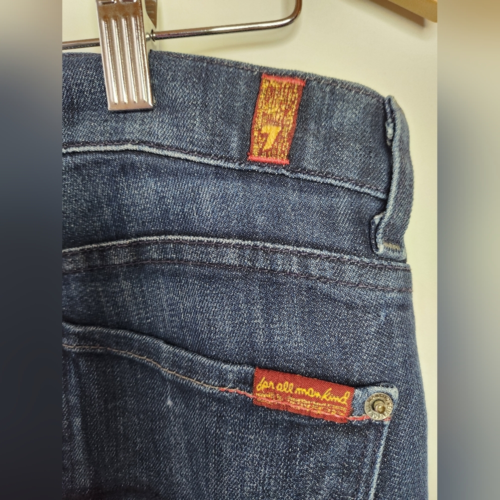 7 For All Mankind Dark Blue Flare Jeans - Picture 6 of 13